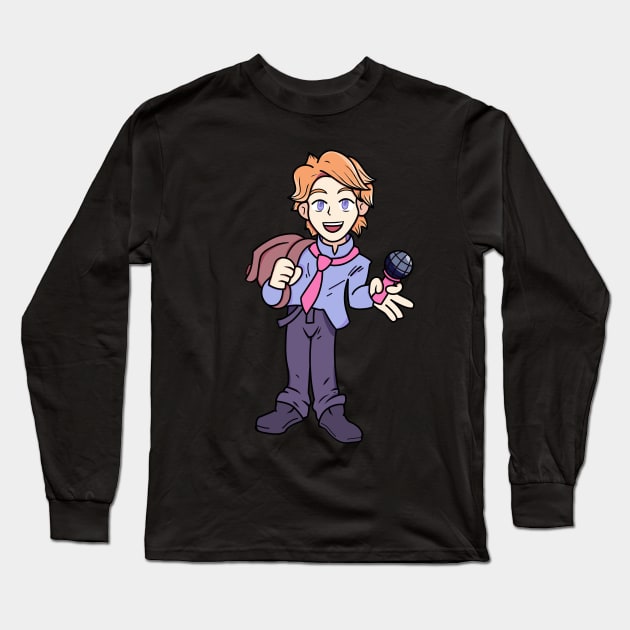 Senpai FNF character Long Sleeve T-Shirt by Abrek Art